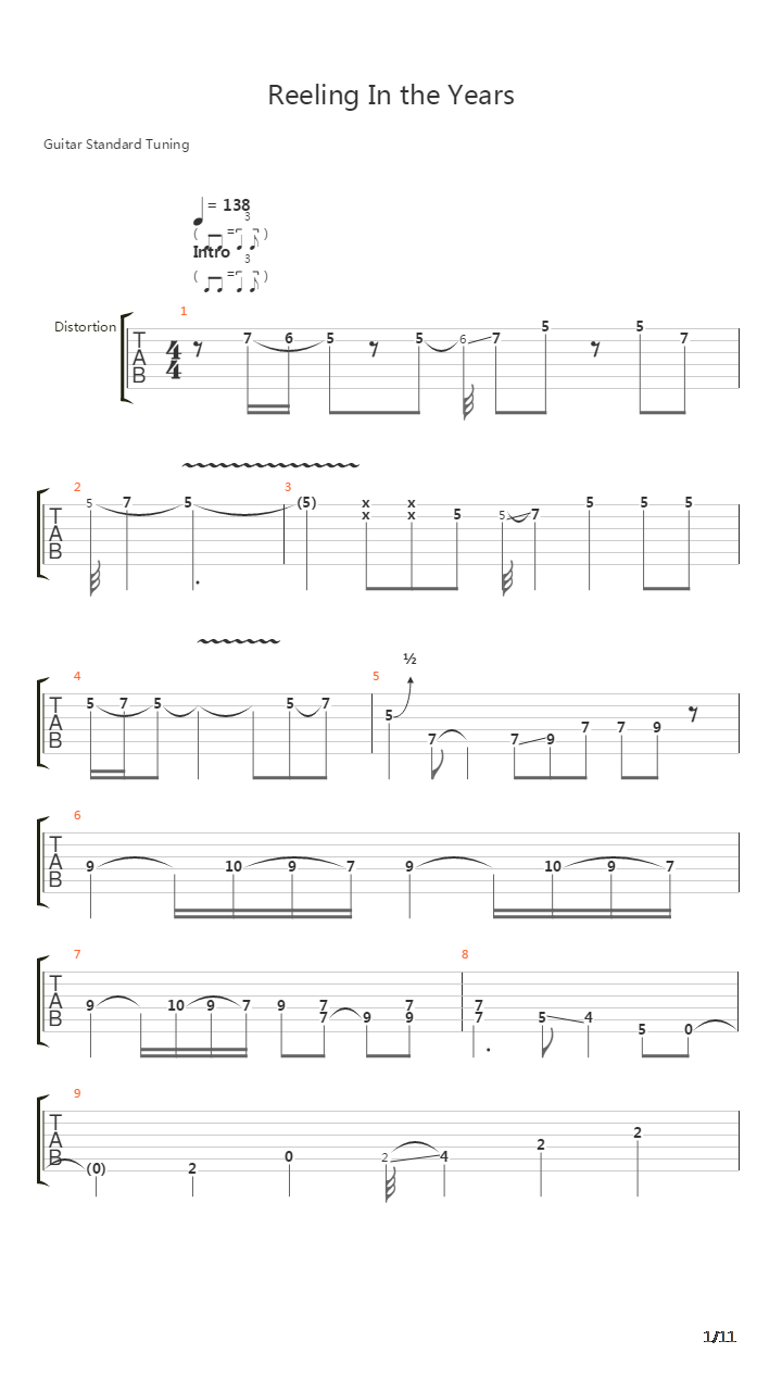 Reeling In The Years吉他谱