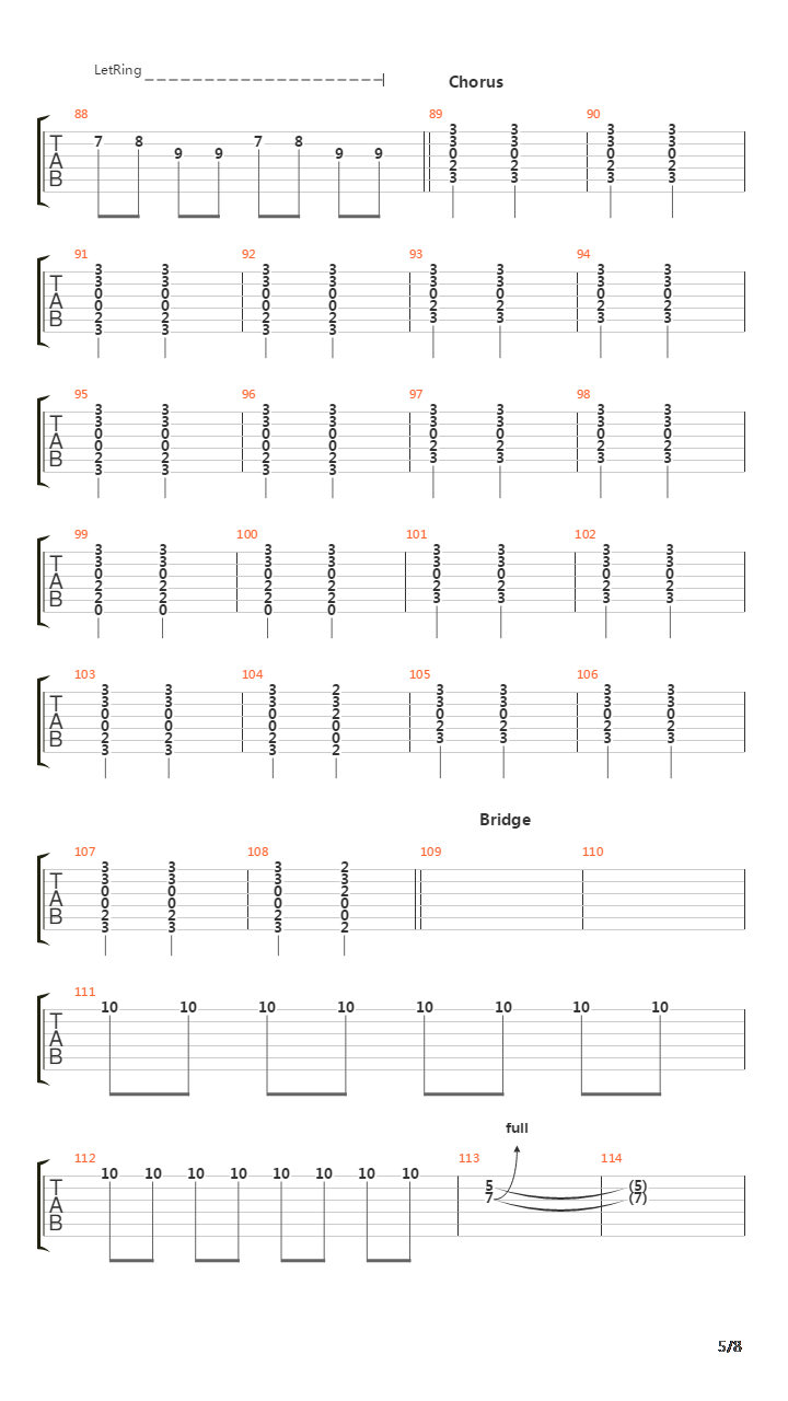 100mph吉他谱