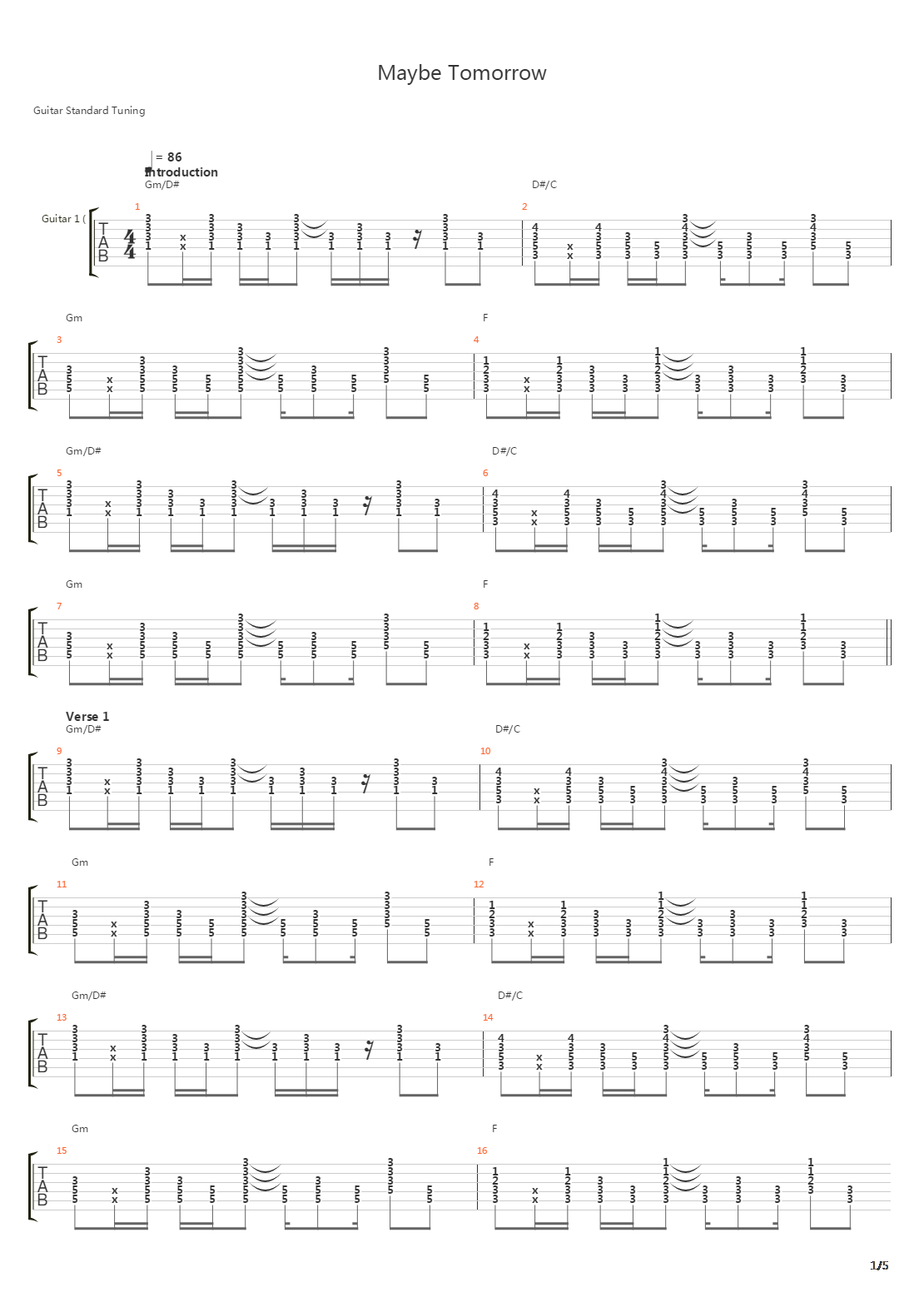 Maybe Tomorrow吉他谱