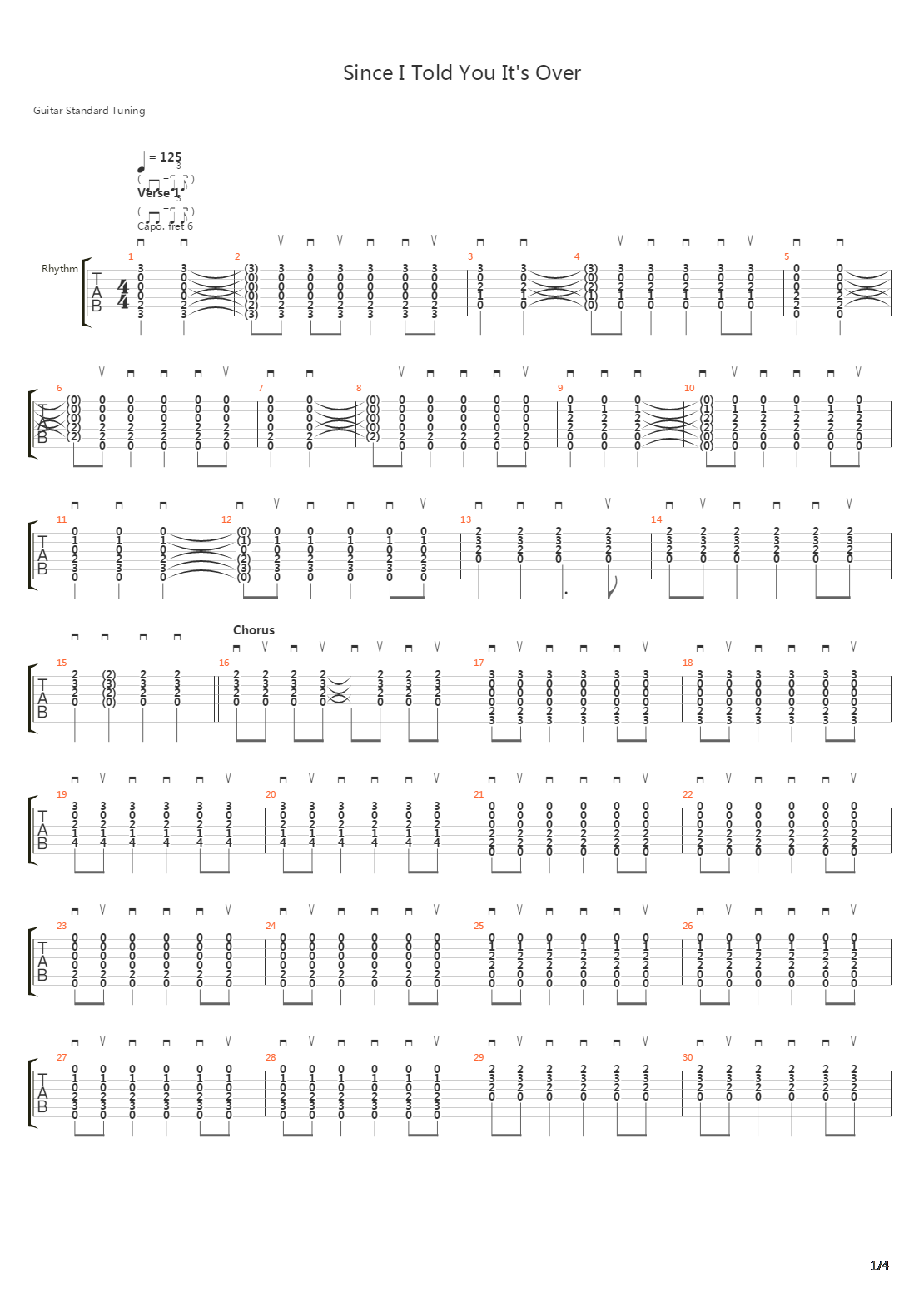 Since I Told You Its Over吉他谱