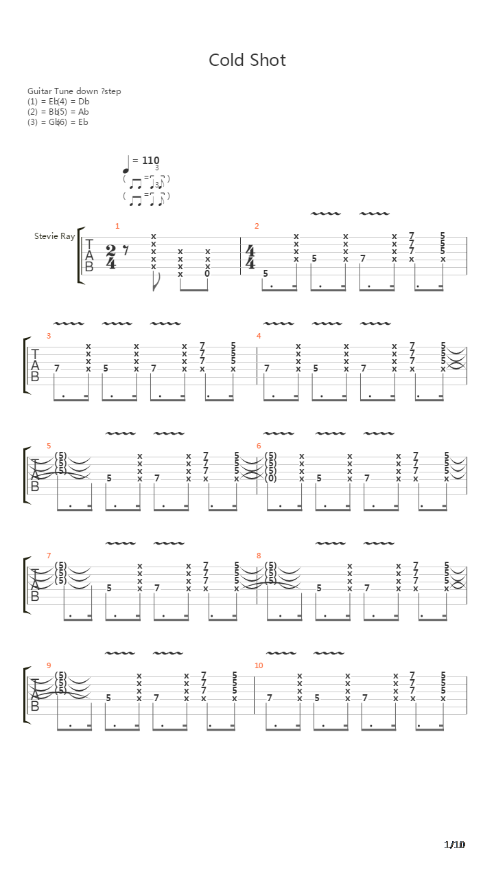 Cold Shot吉他谱