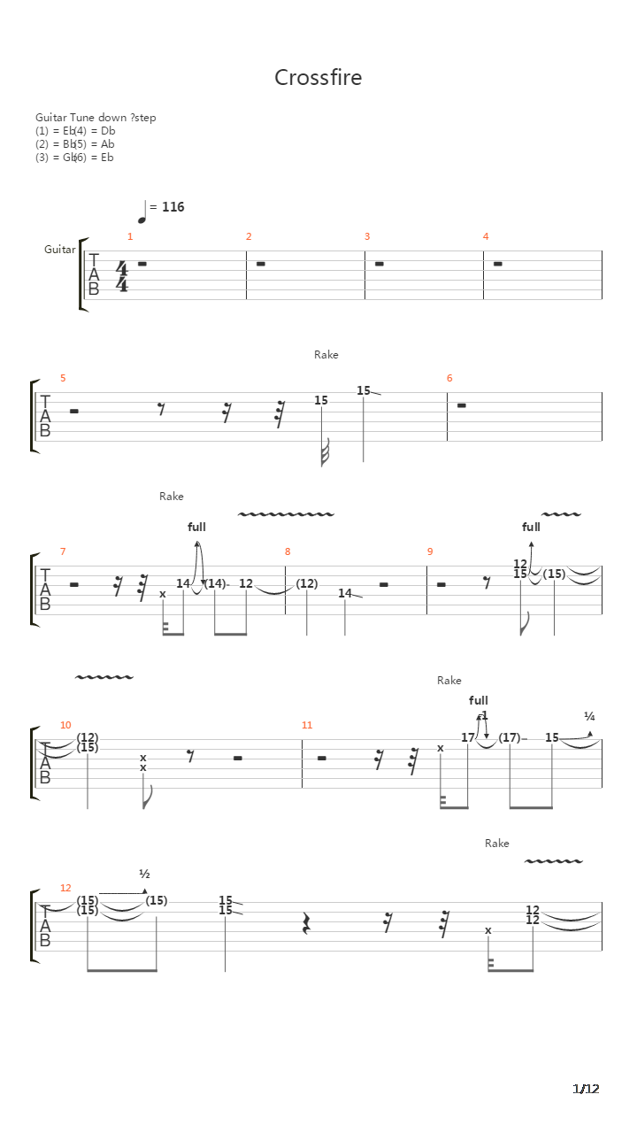 Crossfire吉他谱