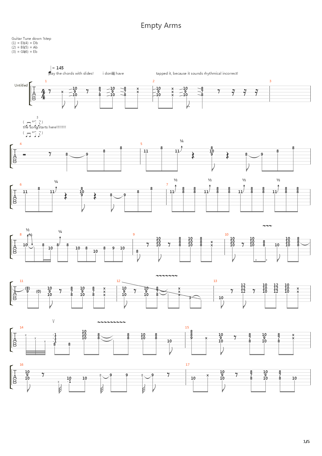Empty Arms吉他谱