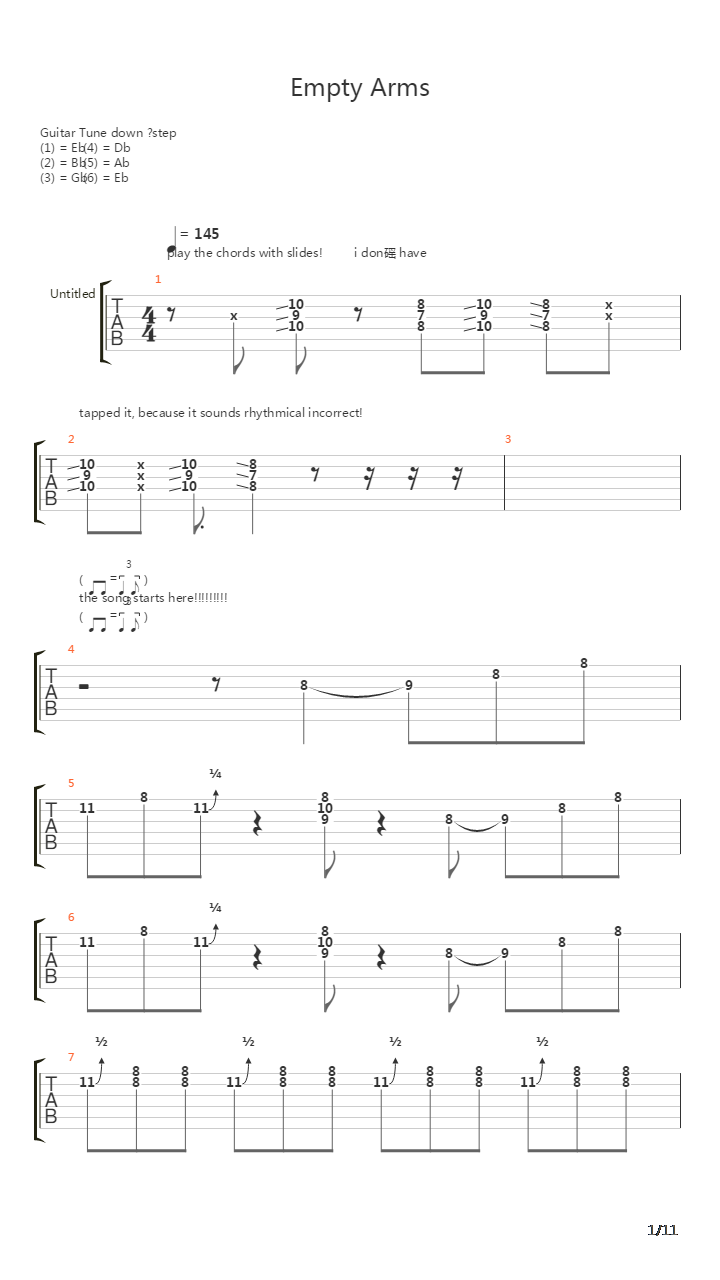 Empty Arms吉他谱