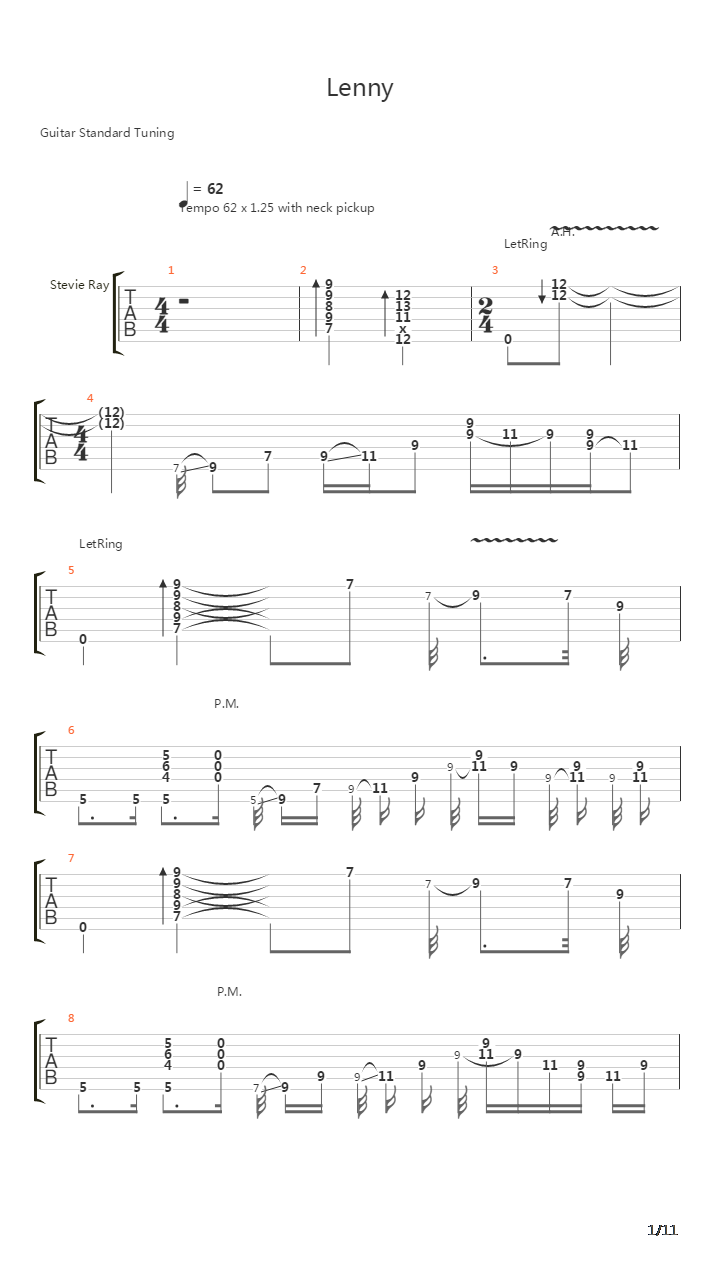 Lenny吉他谱