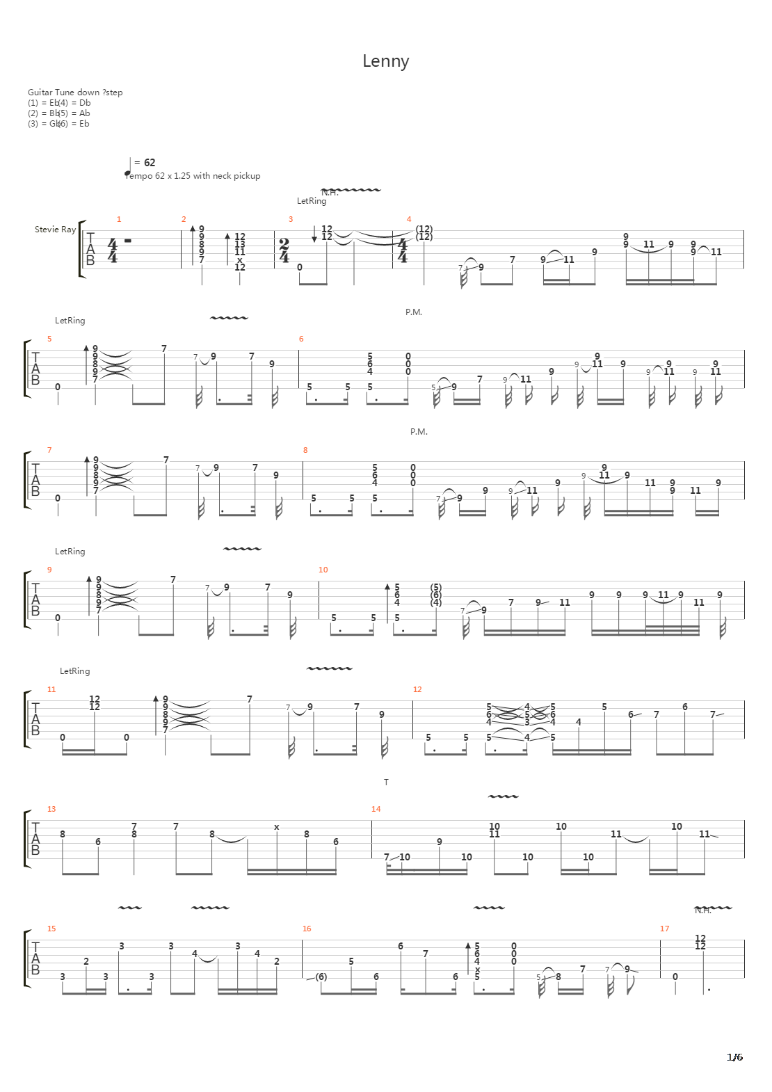 Lenny吉他谱