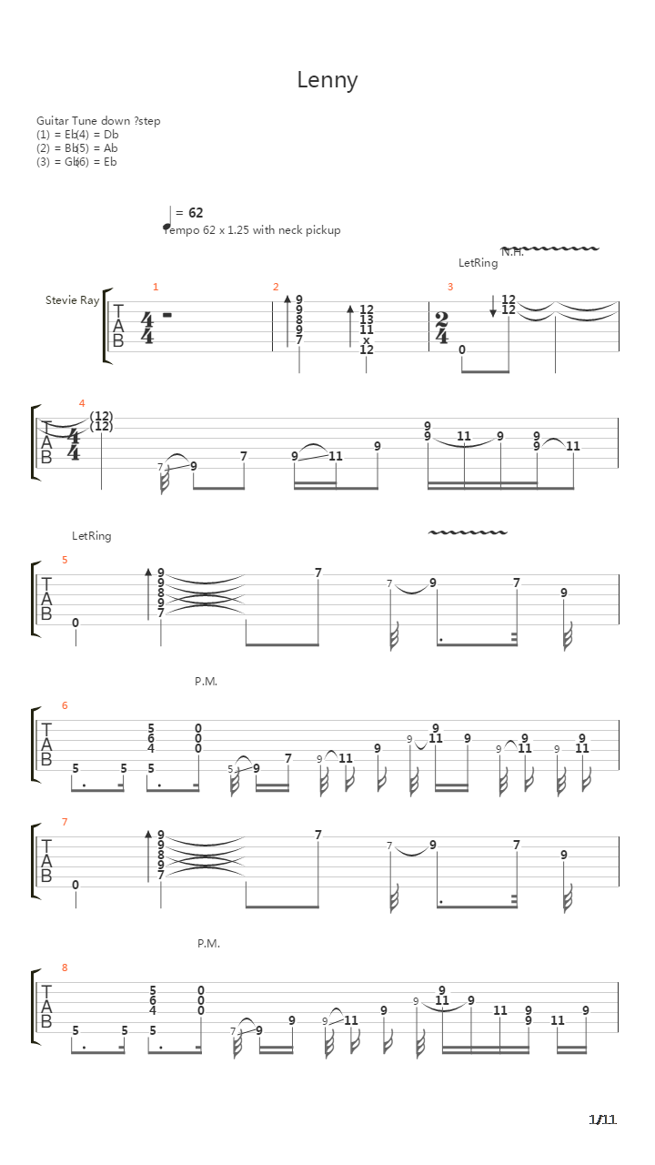 Lenny吉他谱
