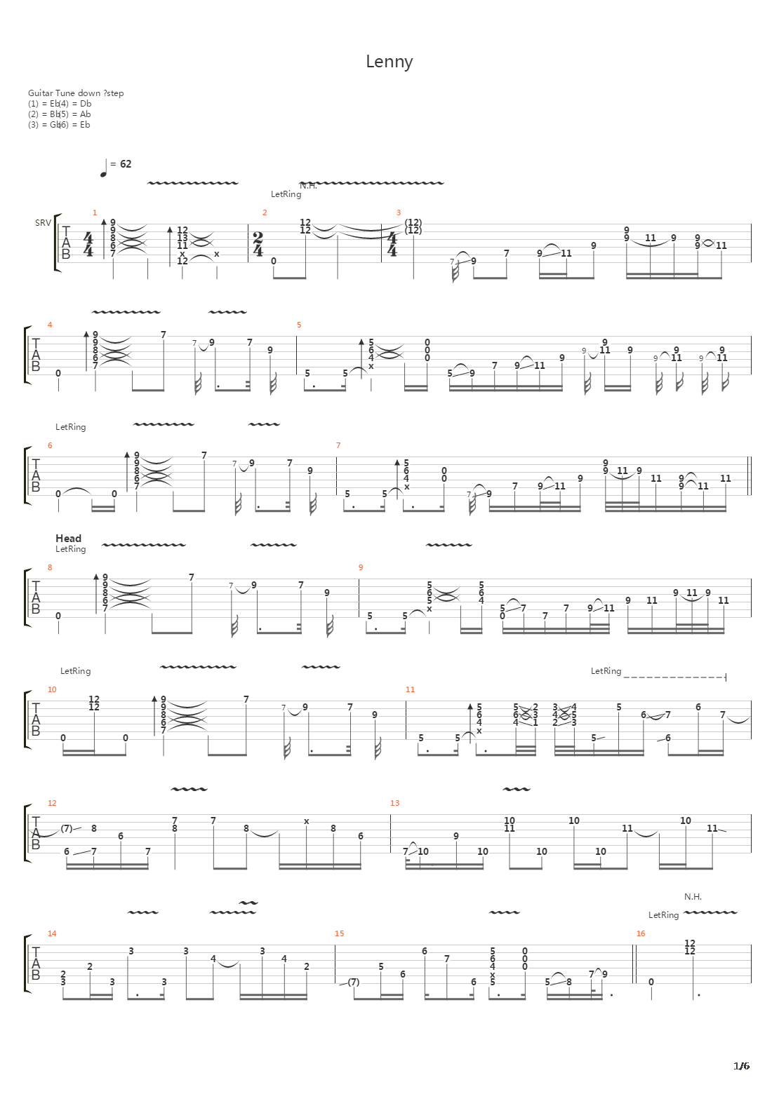 Lenny吉他谱