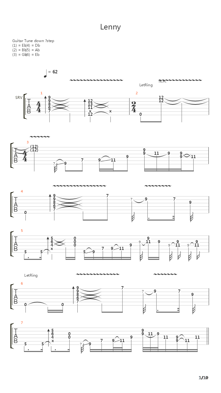Lenny吉他谱