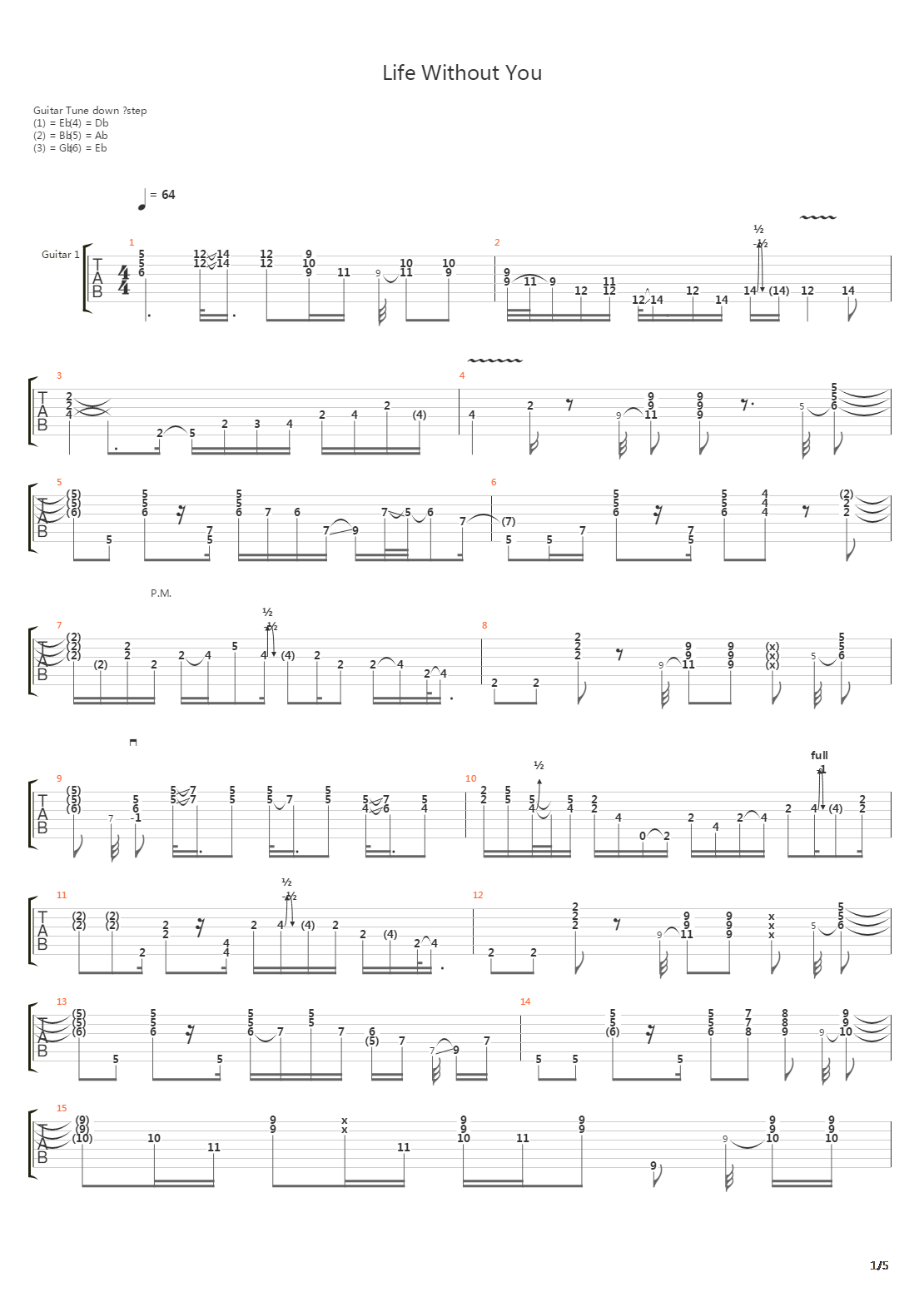 Life Without You吉他谱