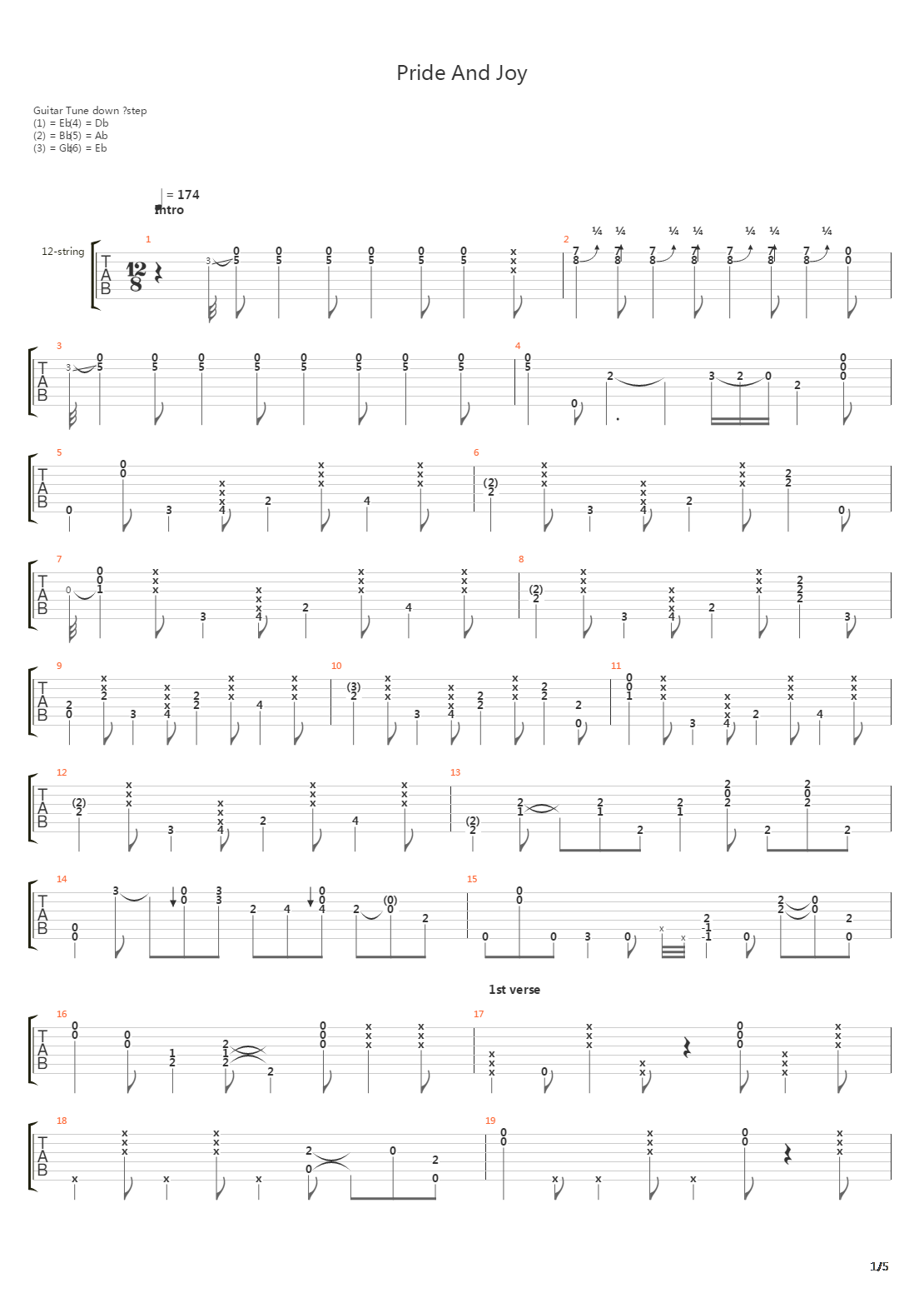 Pride And Joy吉他谱
