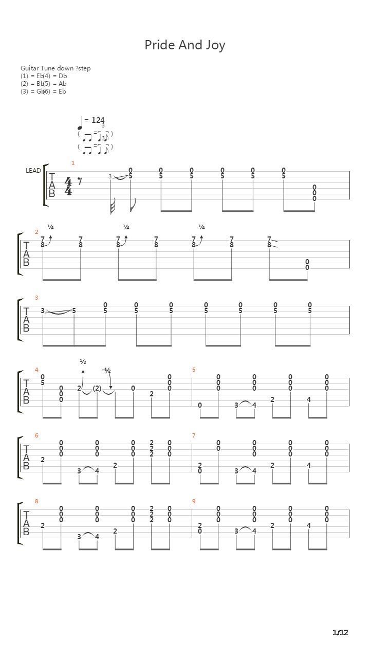 Pride And Joy吉他谱