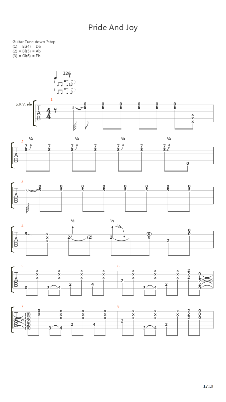Pride And Joy吉他谱