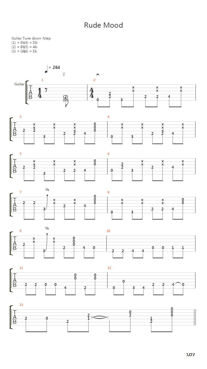 Rude Mood吉他谱