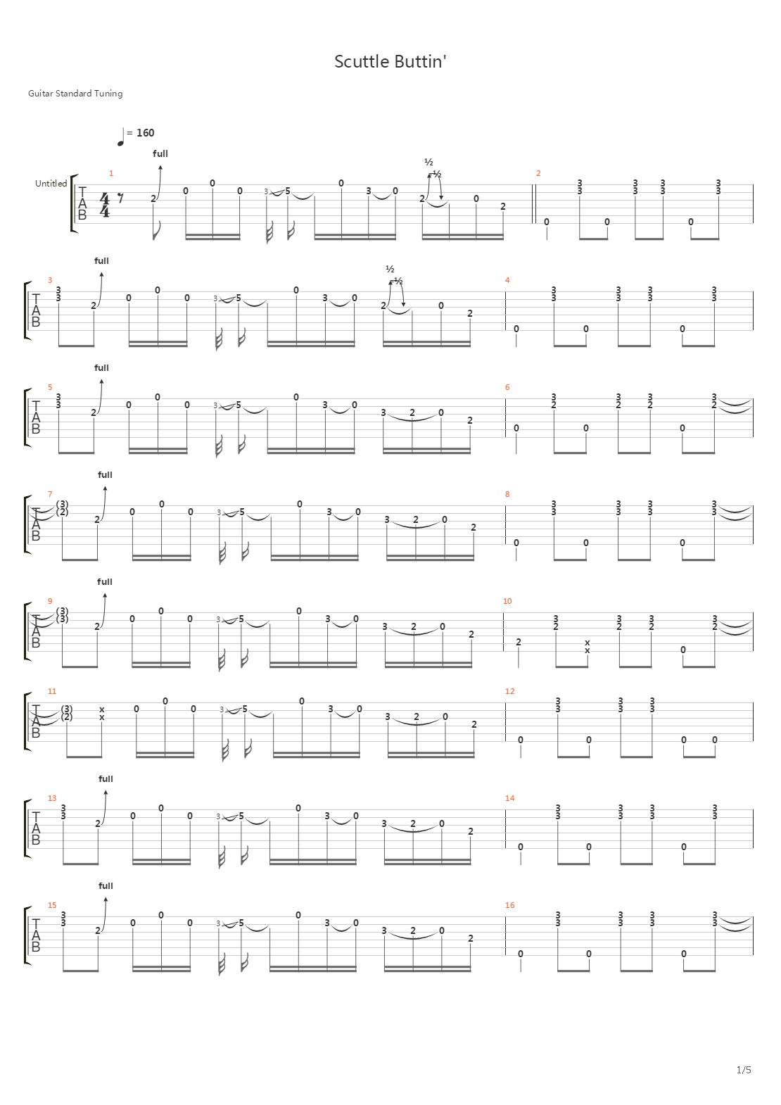 Scuttle Buttin吉他谱