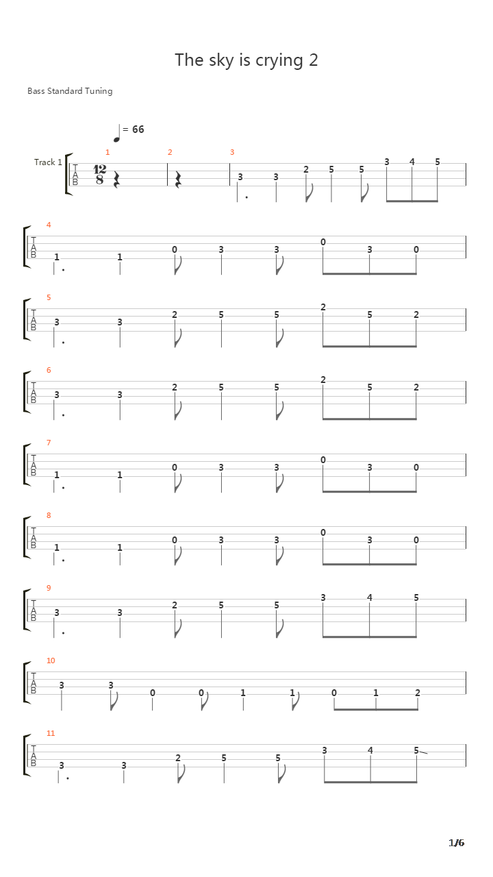 Sky Is Cryin吉他谱