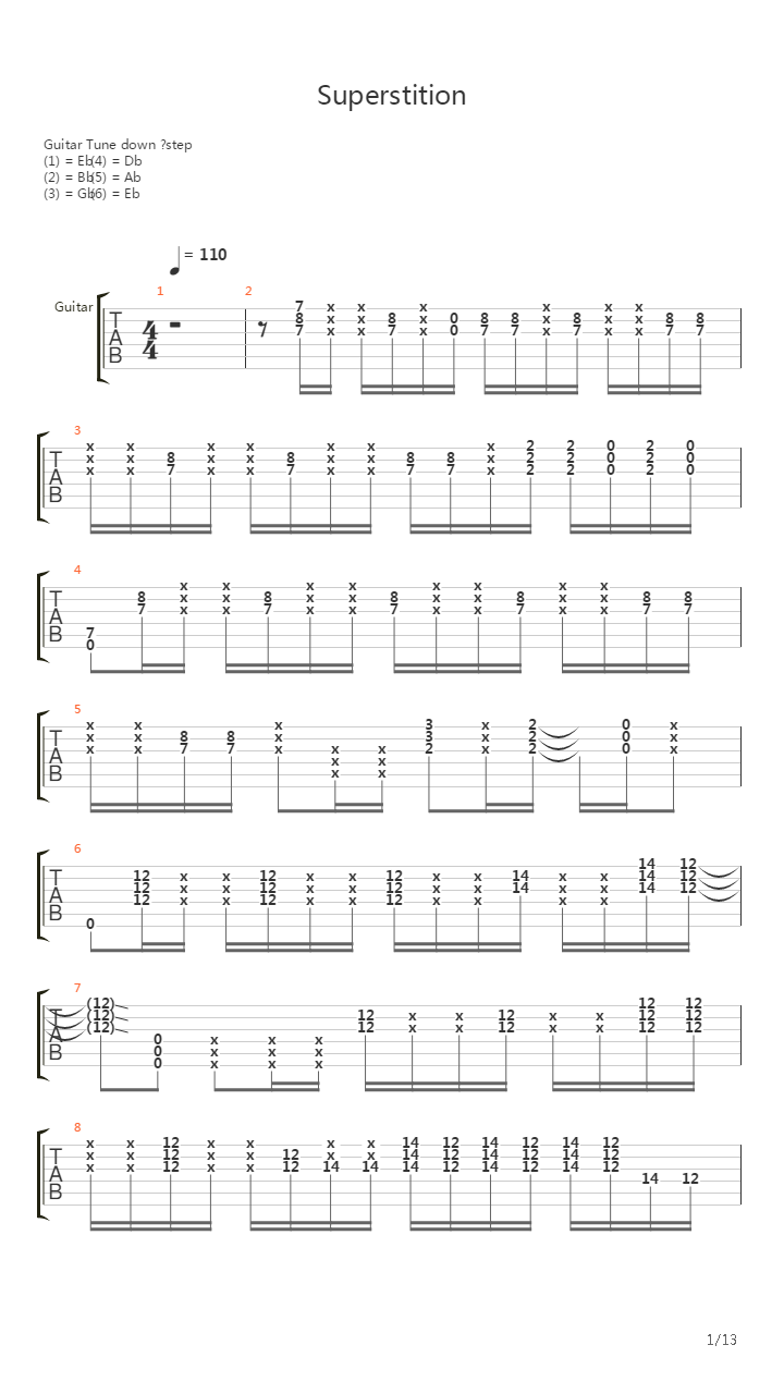 Superstition吉他谱