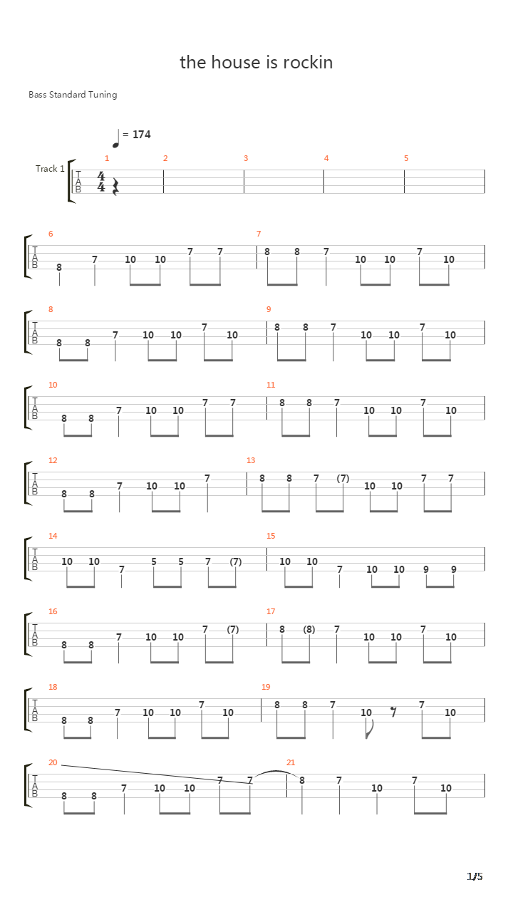 The House Is Rockin吉他谱