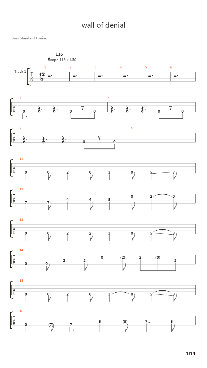 Wall Of Denial吉他谱