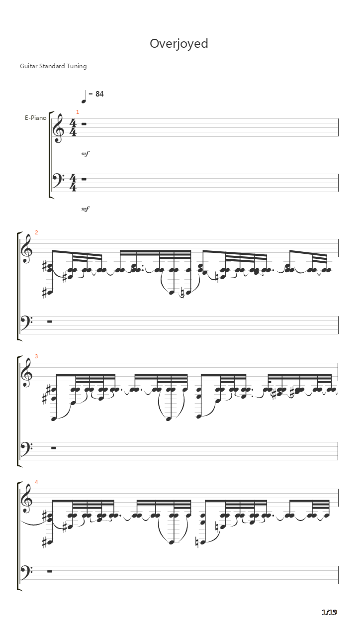 Overjoyed吉他谱