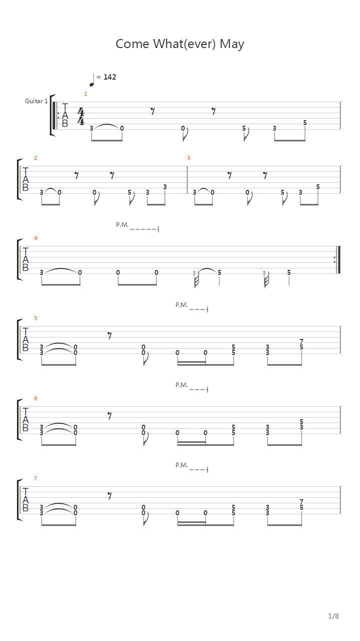 Come Whatever May吉他谱