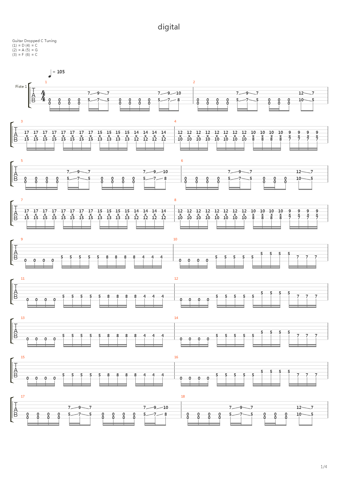 Digital吉他谱