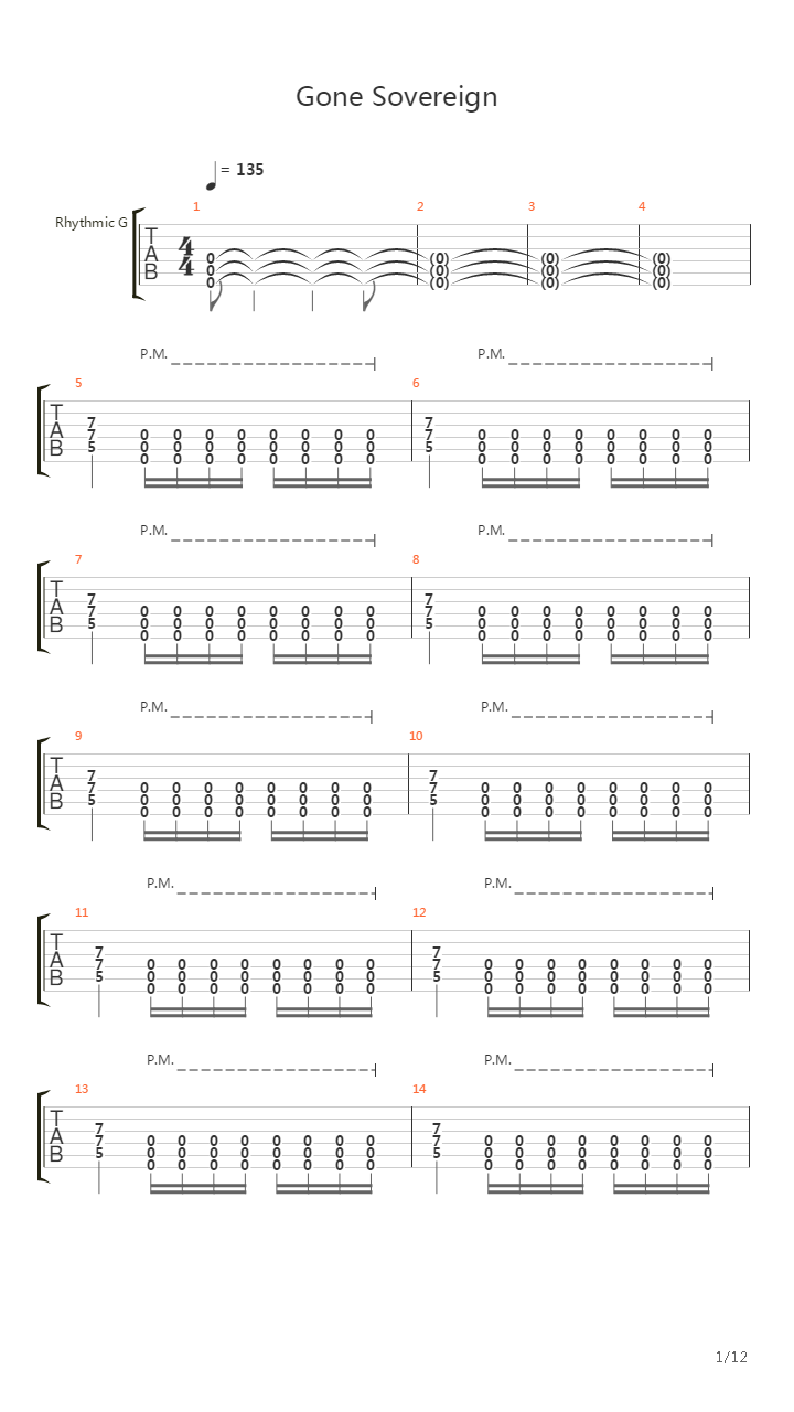 Gone Sovereign吉他谱