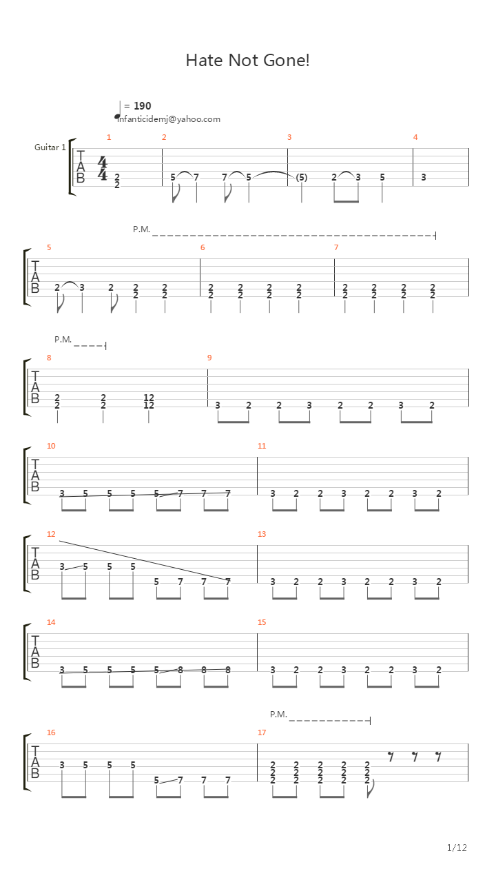 Hate Not Gone吉他谱
