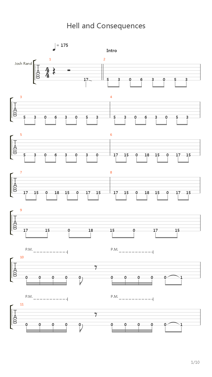 Hell And Consequences吉他谱