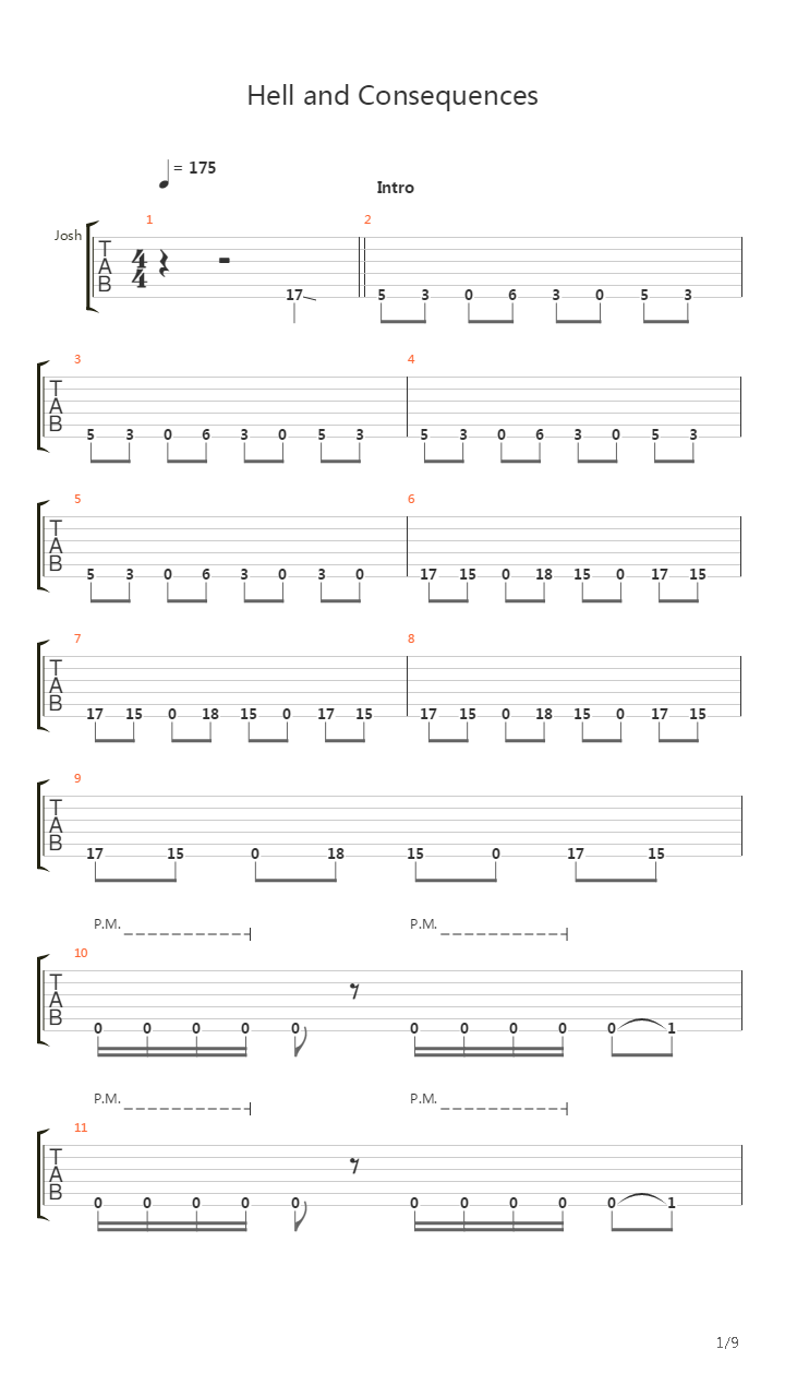 Hell And Consequences吉他谱