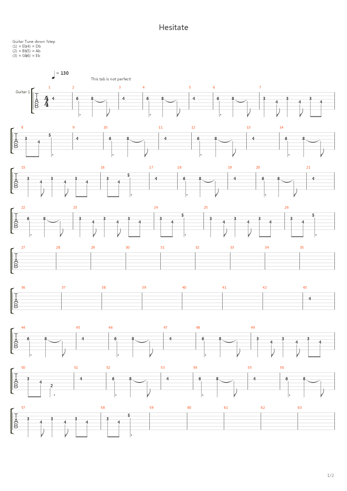 Hesitate吉他谱