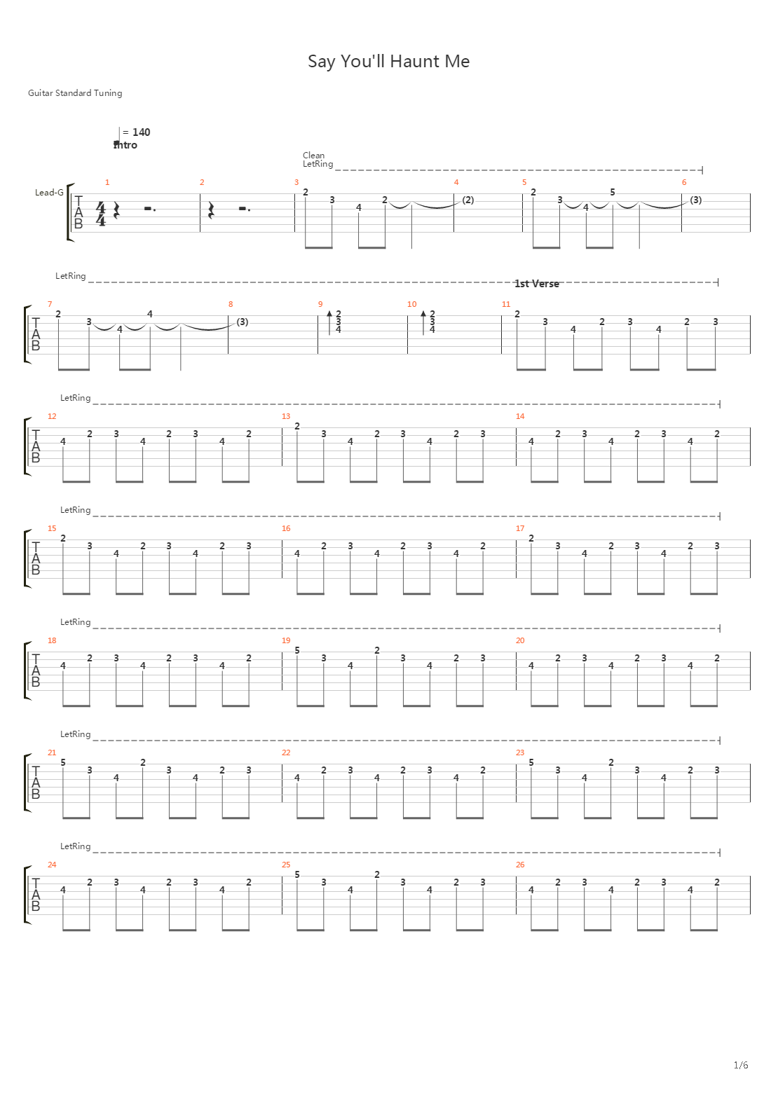 Say Youll Haunt Me吉他谱
