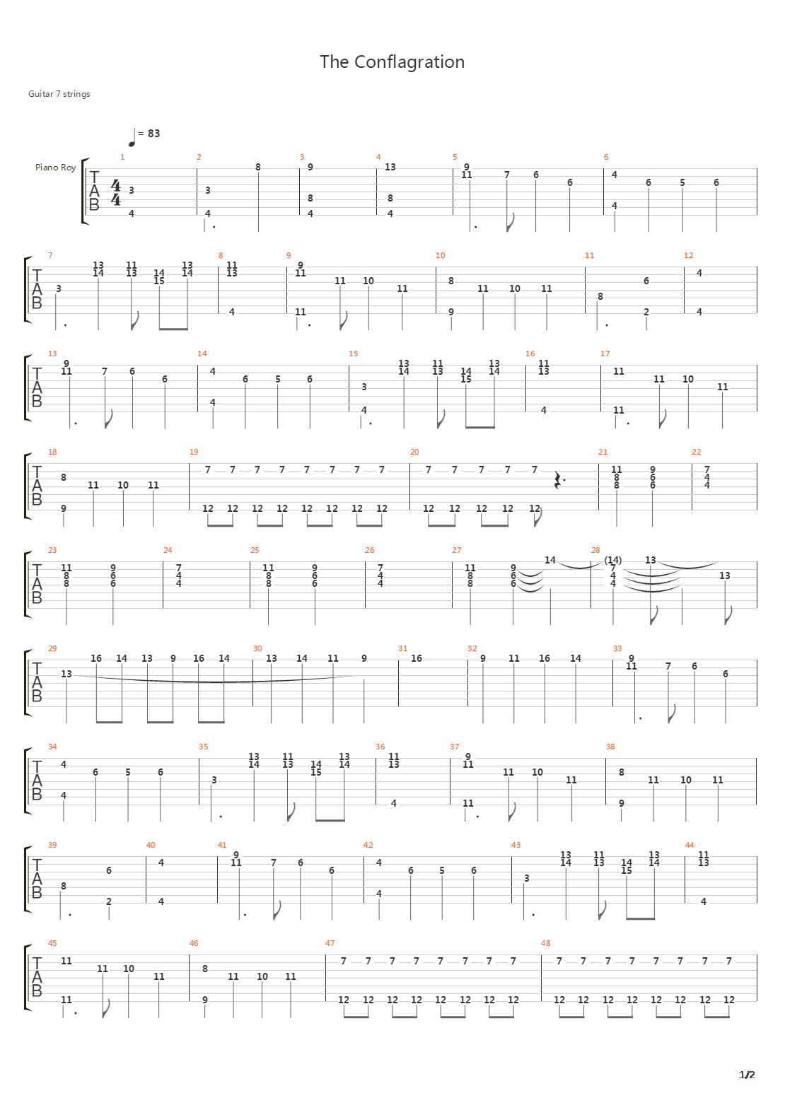 The Conflagration吉他谱