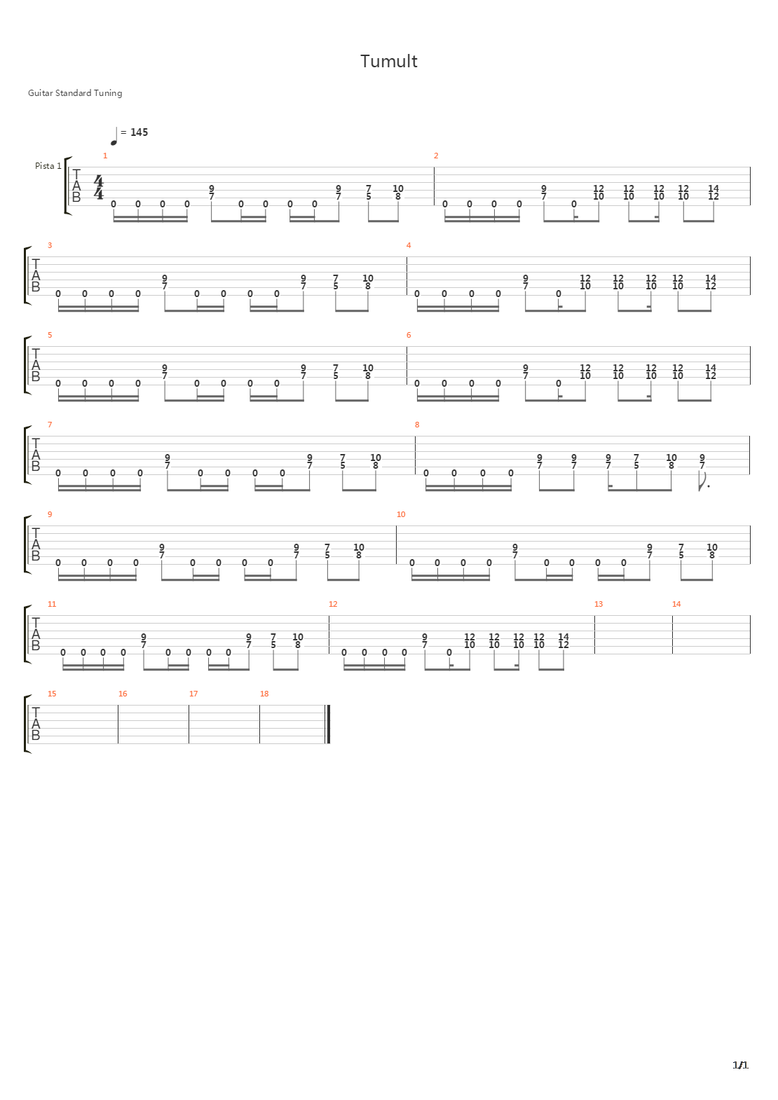 Tumult吉他谱