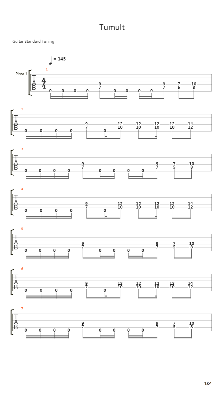 Tumult吉他谱