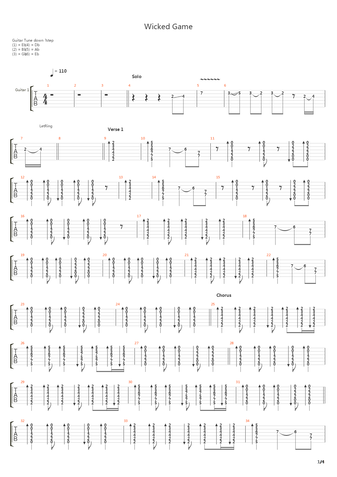 Wicked Game吉他谱