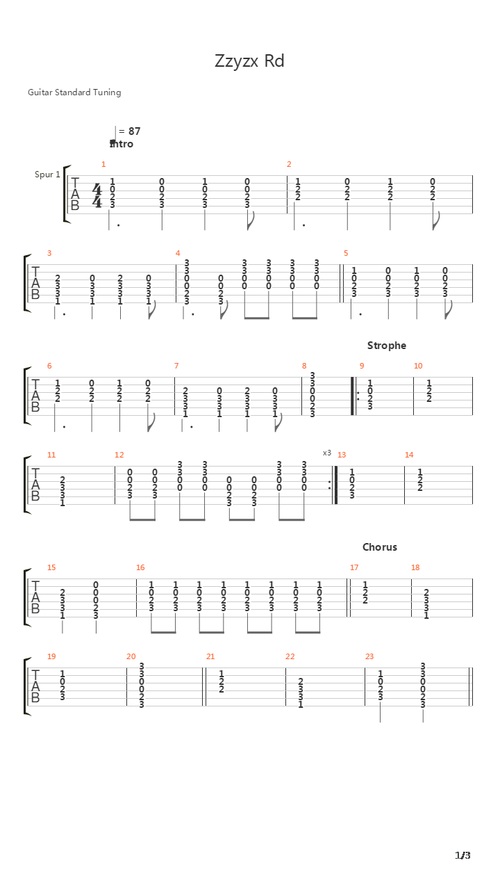 Zzyzx Rd吉他谱