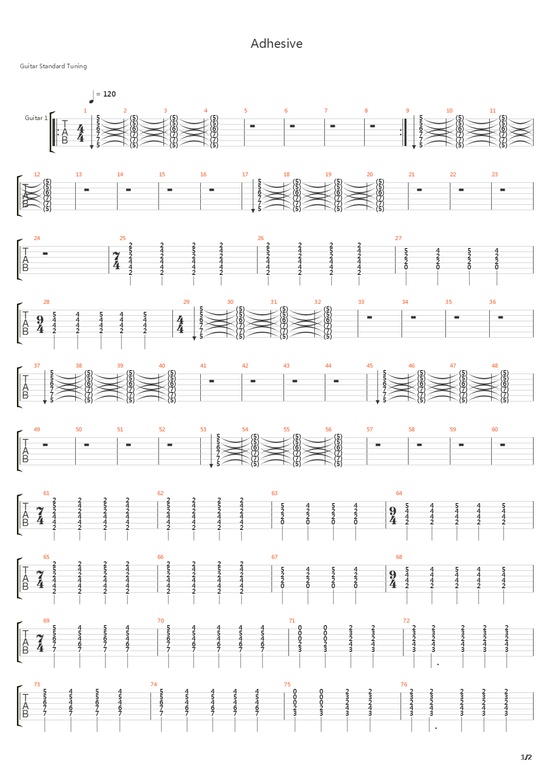 Adhesive吉他谱