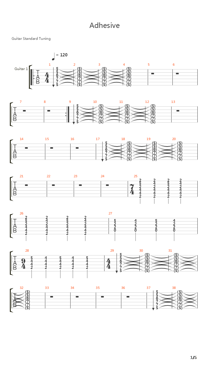 Adhesive吉他谱