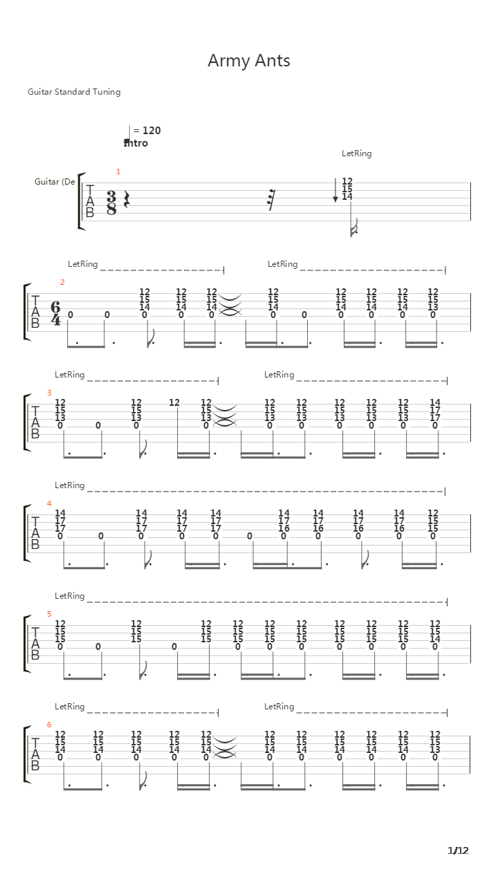 Army Ants吉他谱
