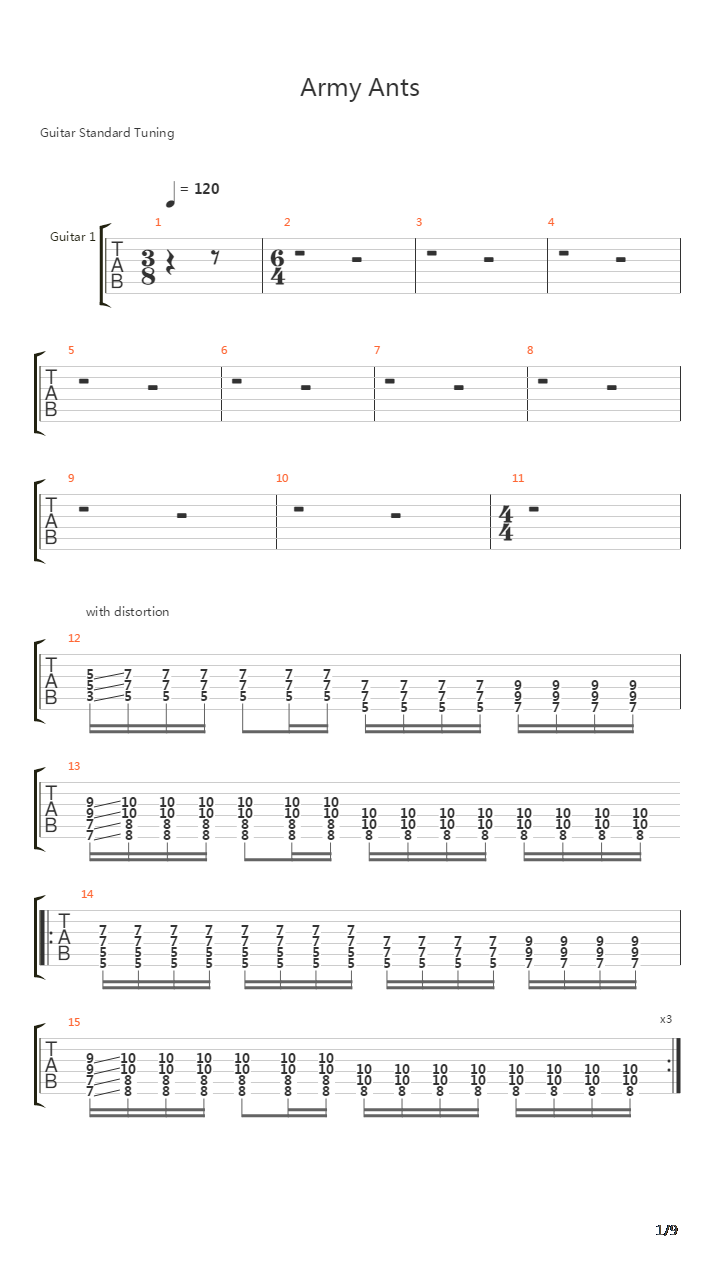 Army Ants吉他谱