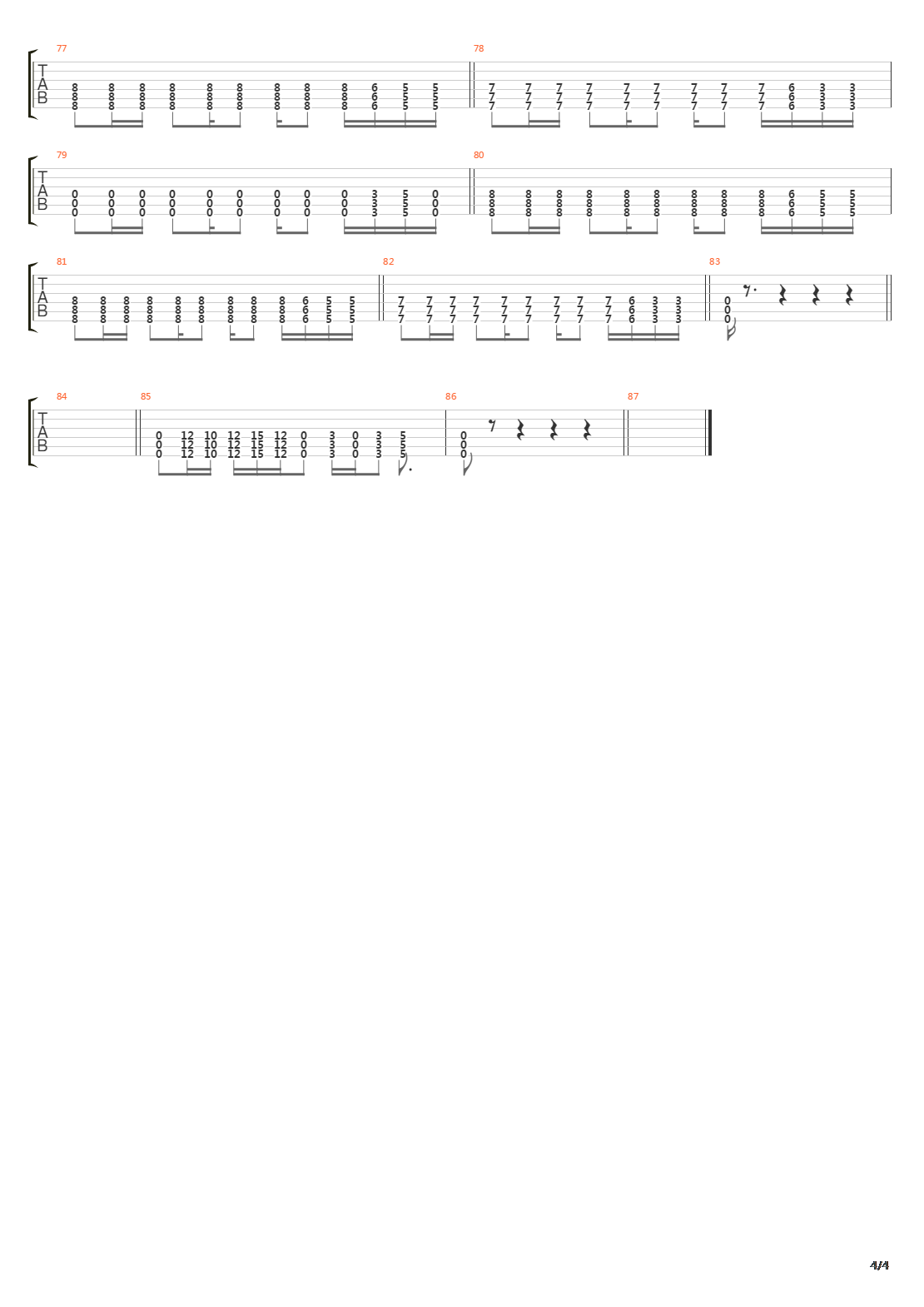 Coma吉他谱