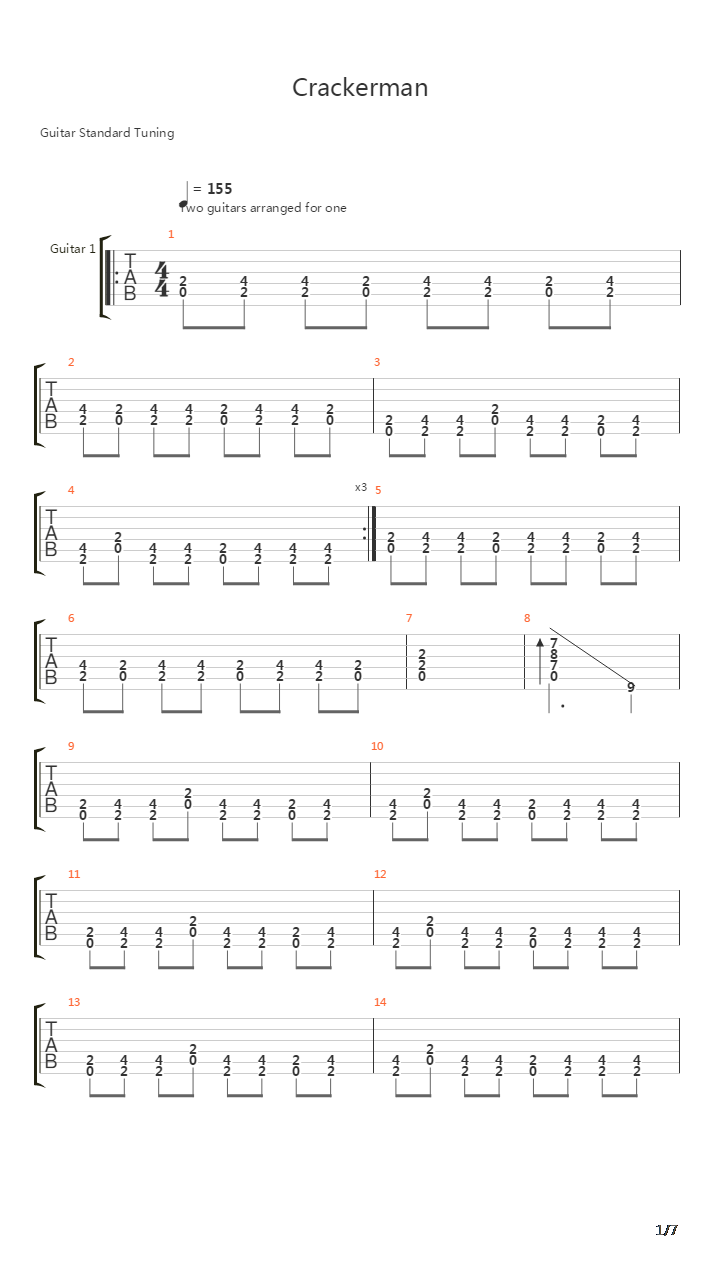 Crackerman吉他谱
