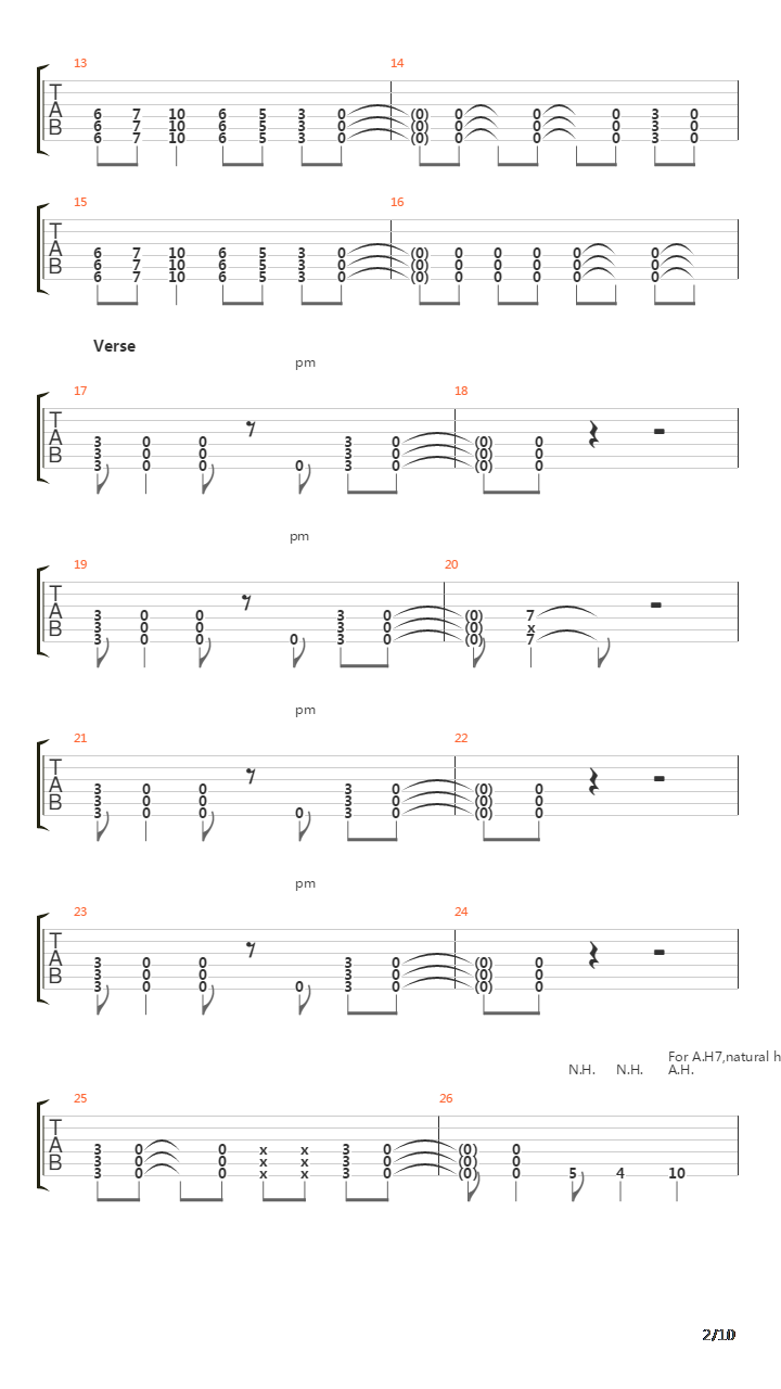 Down吉他谱