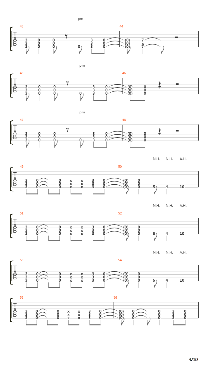 Down吉他谱
