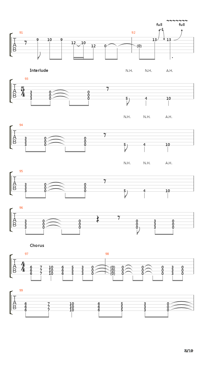 Down吉他谱