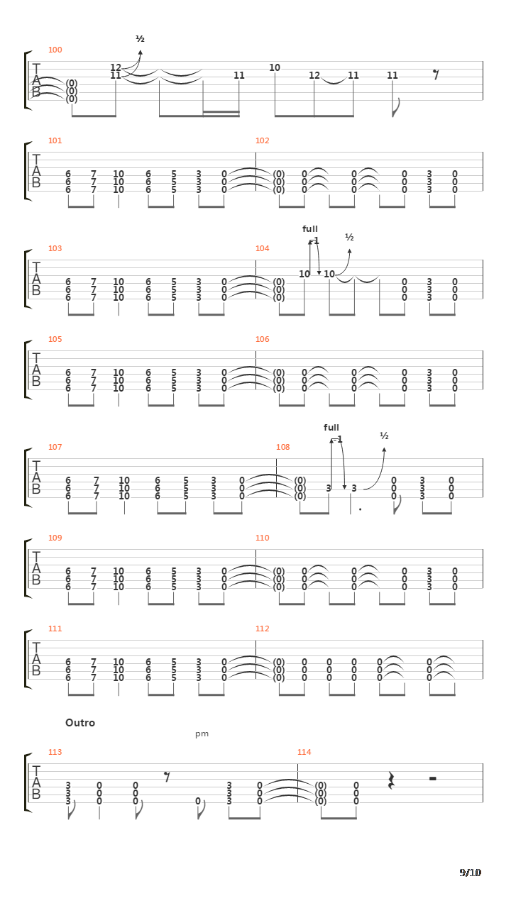 Down吉他谱