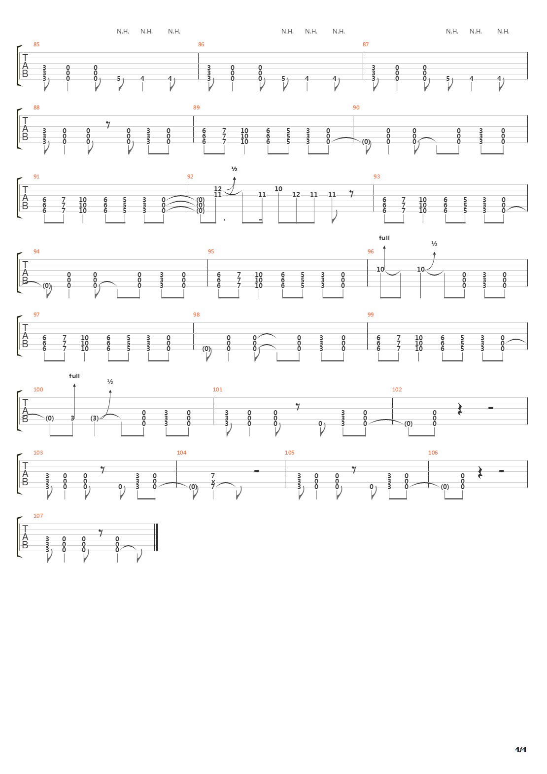 Down吉他谱