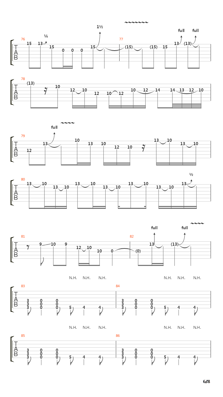 Down吉他谱
