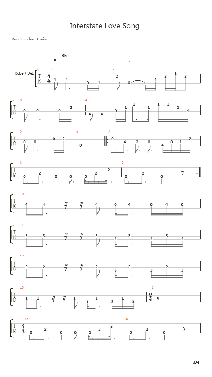 Interstate Love Song吉他谱